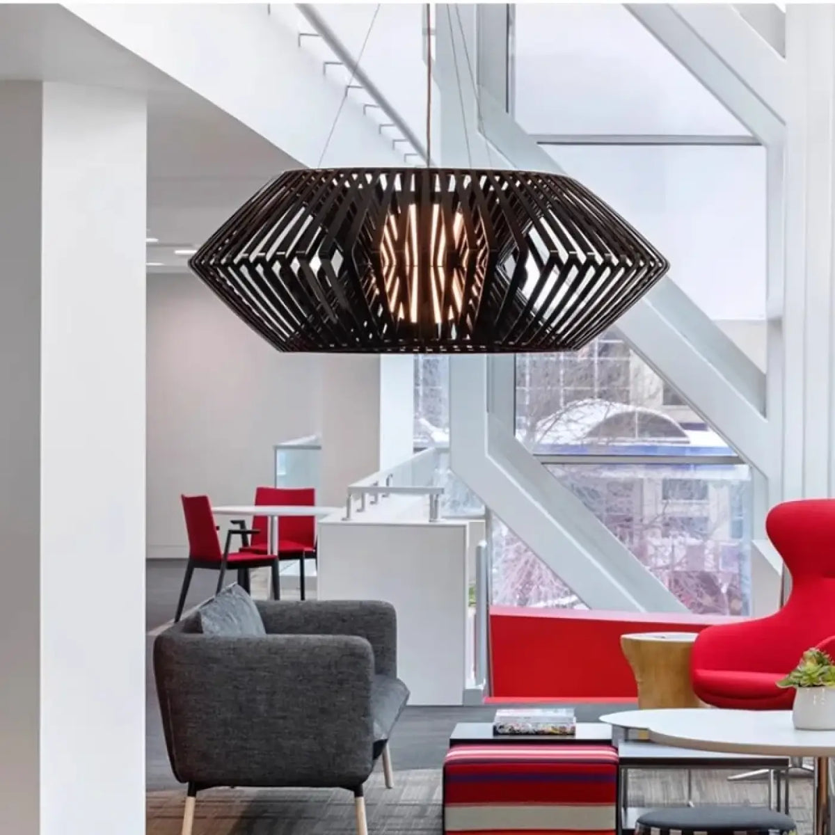 Suspension luminaire salle a manger salon bois design