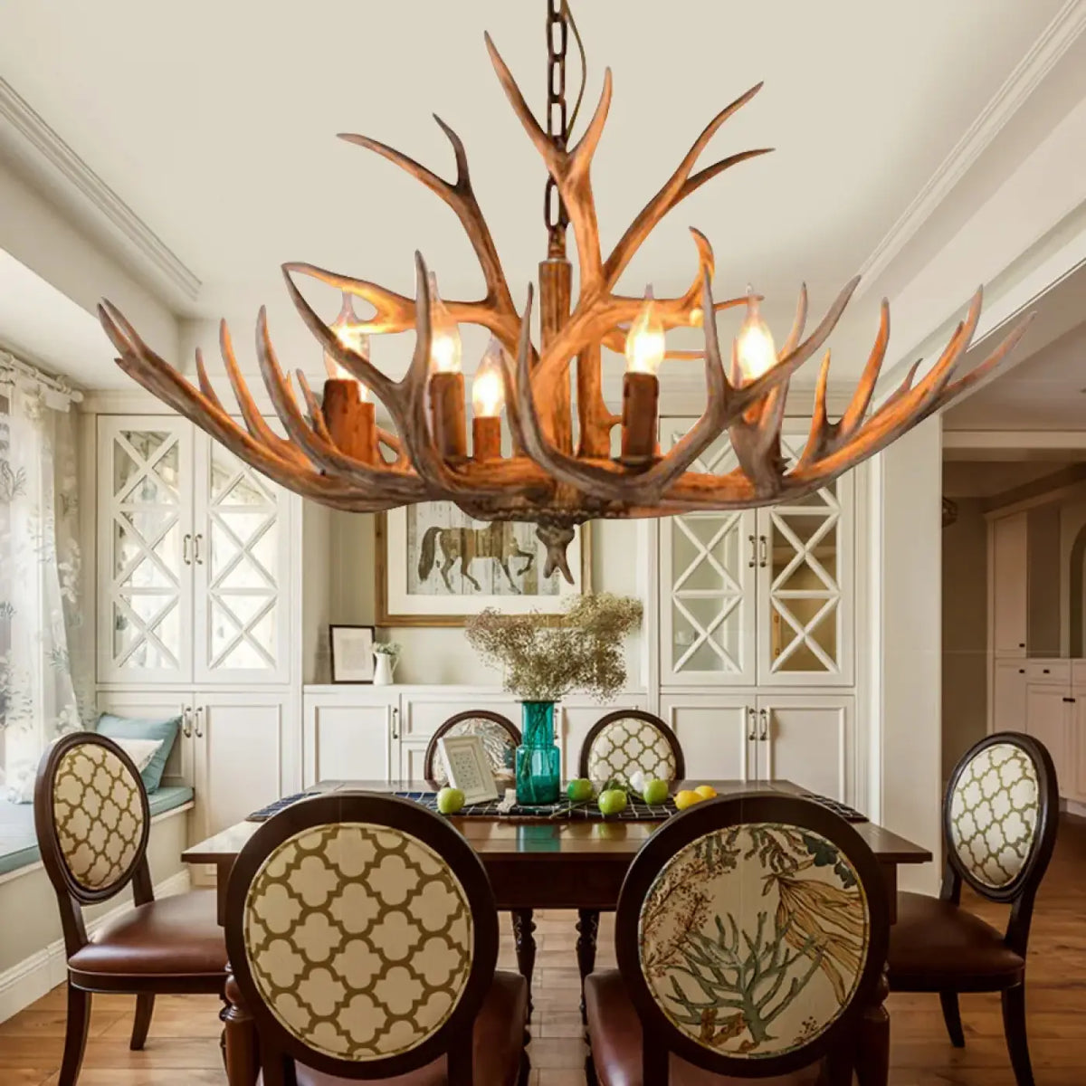 Suspension luminaire salle a manger salon bois vintage
