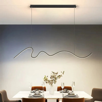 Suspension luminaire salle a manger salon design sinueux