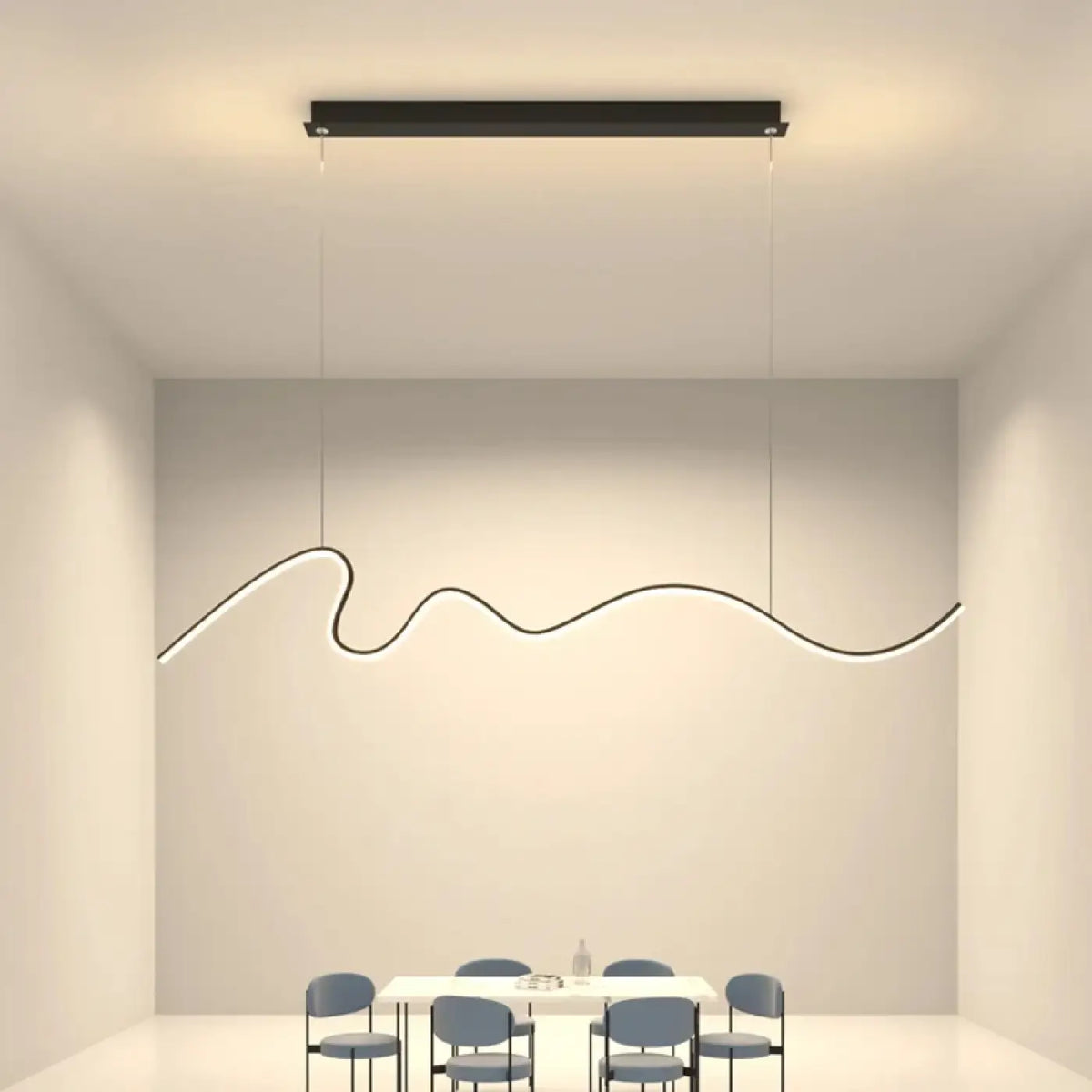 Suspension luminaire salle a manger salon design sinueux