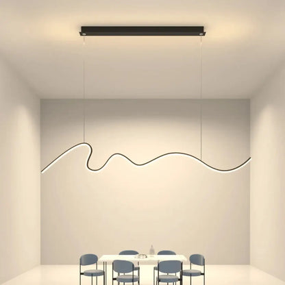 Suspension luminaire salle a manger salon design sinueux