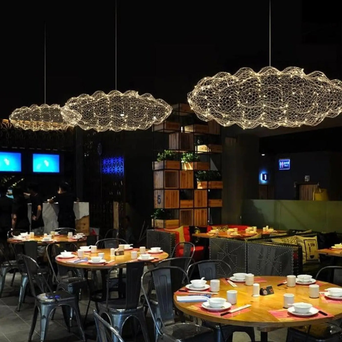 Suspension luminaire salle a manger salon nuage LED