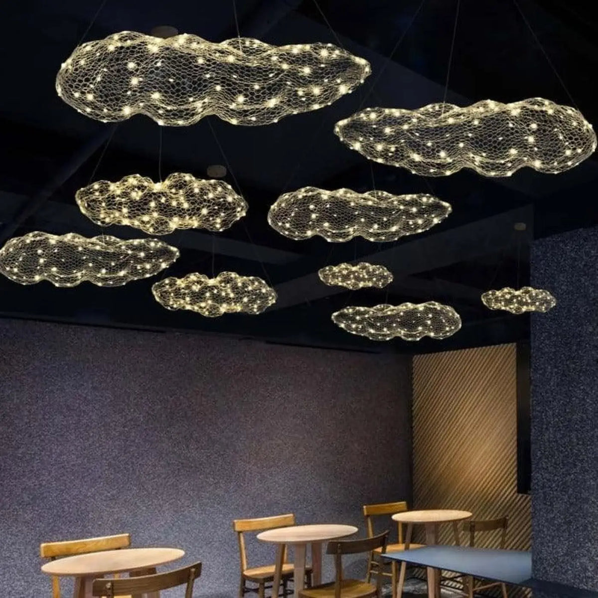 Suspension luminaire salle a manger salon nuage LED