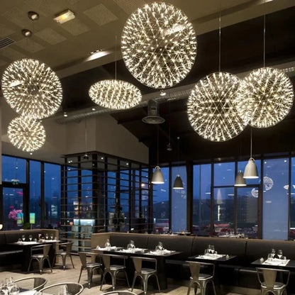Suspension luminaire salle a manger sphere metal design