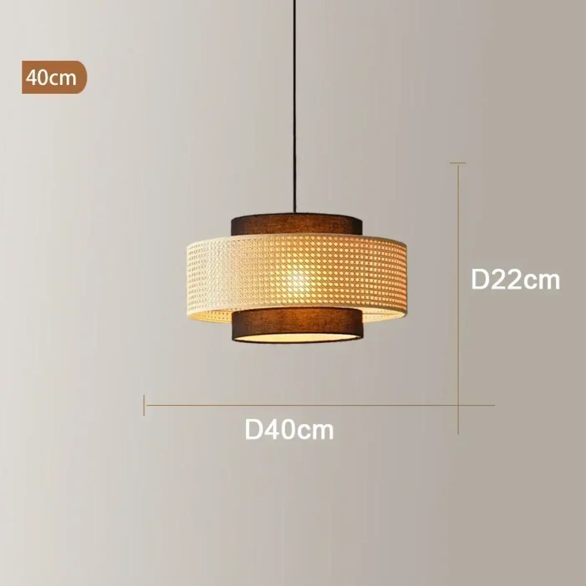 Suspension luminaire salle a manger tambour rotin design