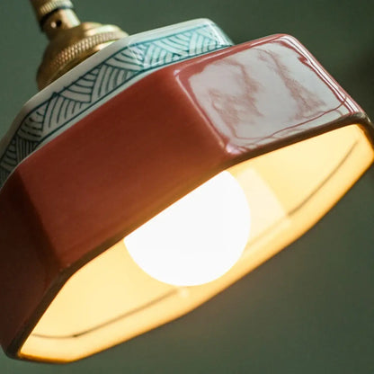 Suspension luminaire salon ceramique retro design