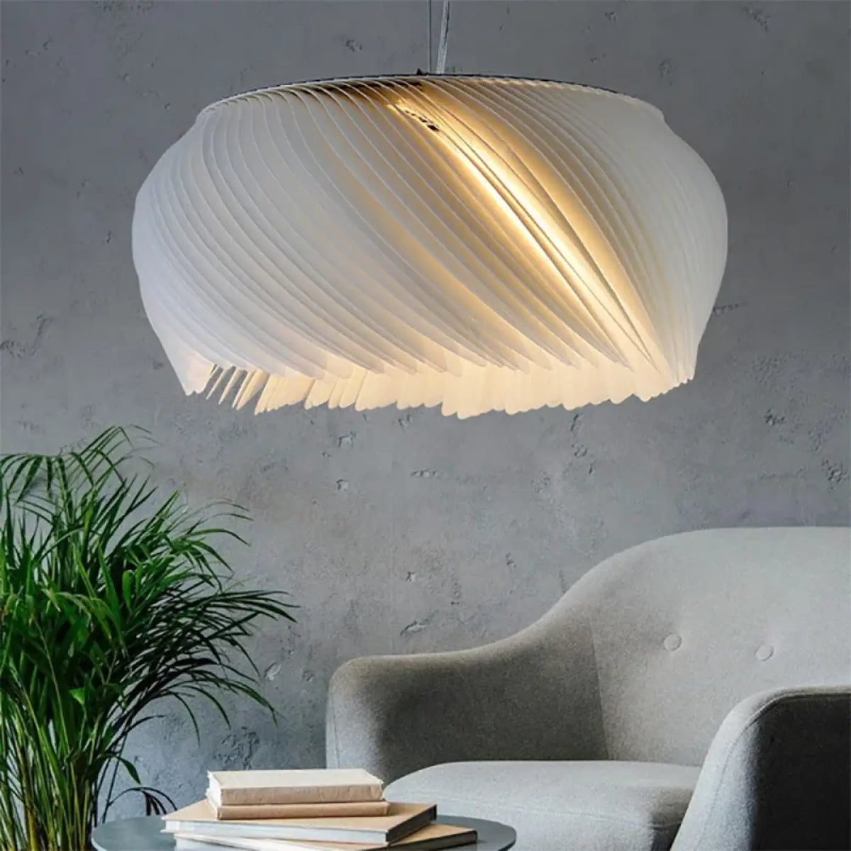 Suspension luminaire salon chambre blanche organique
