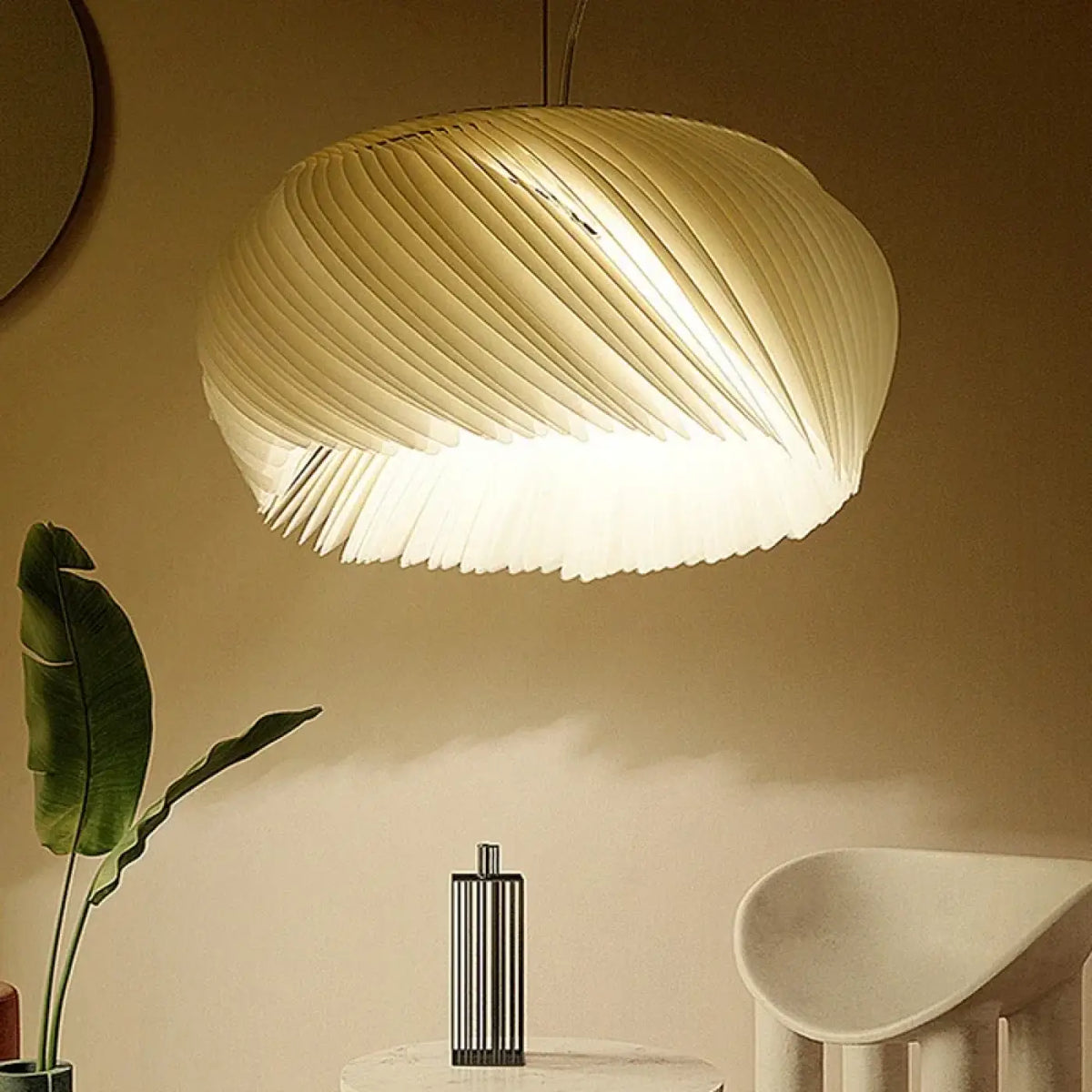 Suspension luminaire salon chambre blanche organique