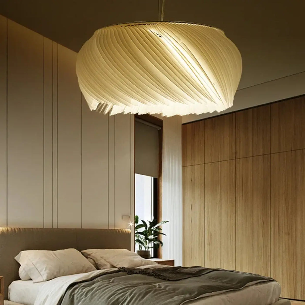 Suspension luminaire salon chambre blanche organique