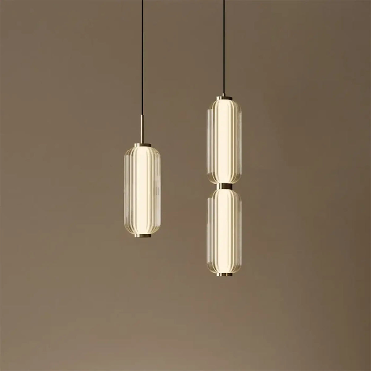 Suspension luminaire salon chambre cylindre verre design