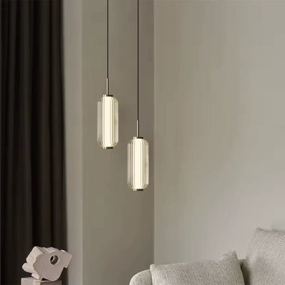 Suspension luminaire salon chambre cylindre verre design