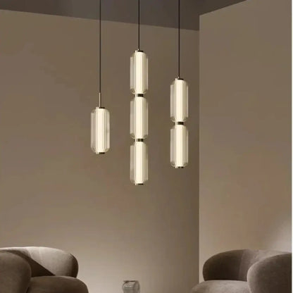 Suspension luminaire salon chambre cylindre verre design