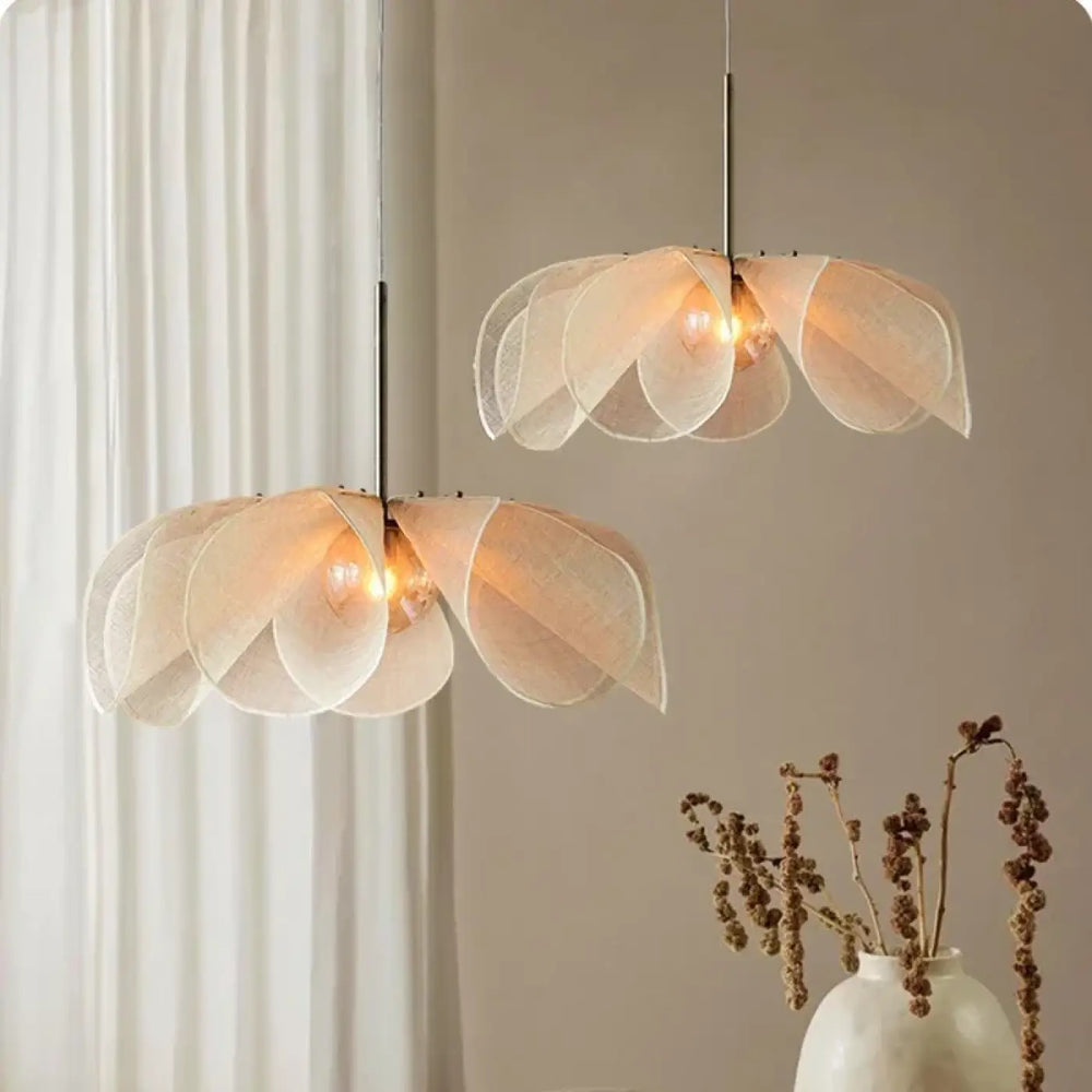 Suspension luminaire salon chambre design en tissu