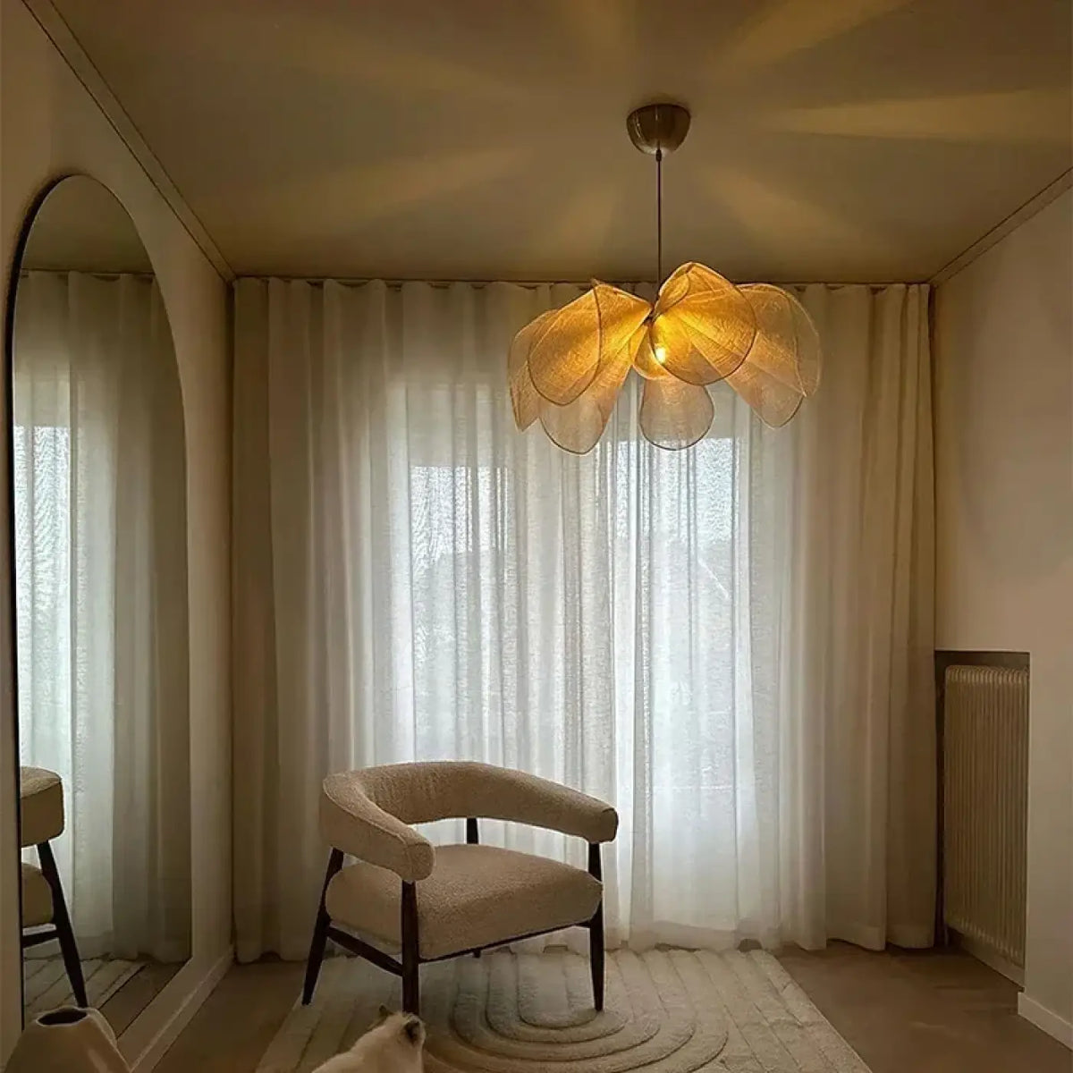 Suspension luminaire salon chambre design en tissu