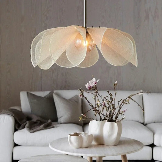 Suspension luminaire salon chambre design en tissu