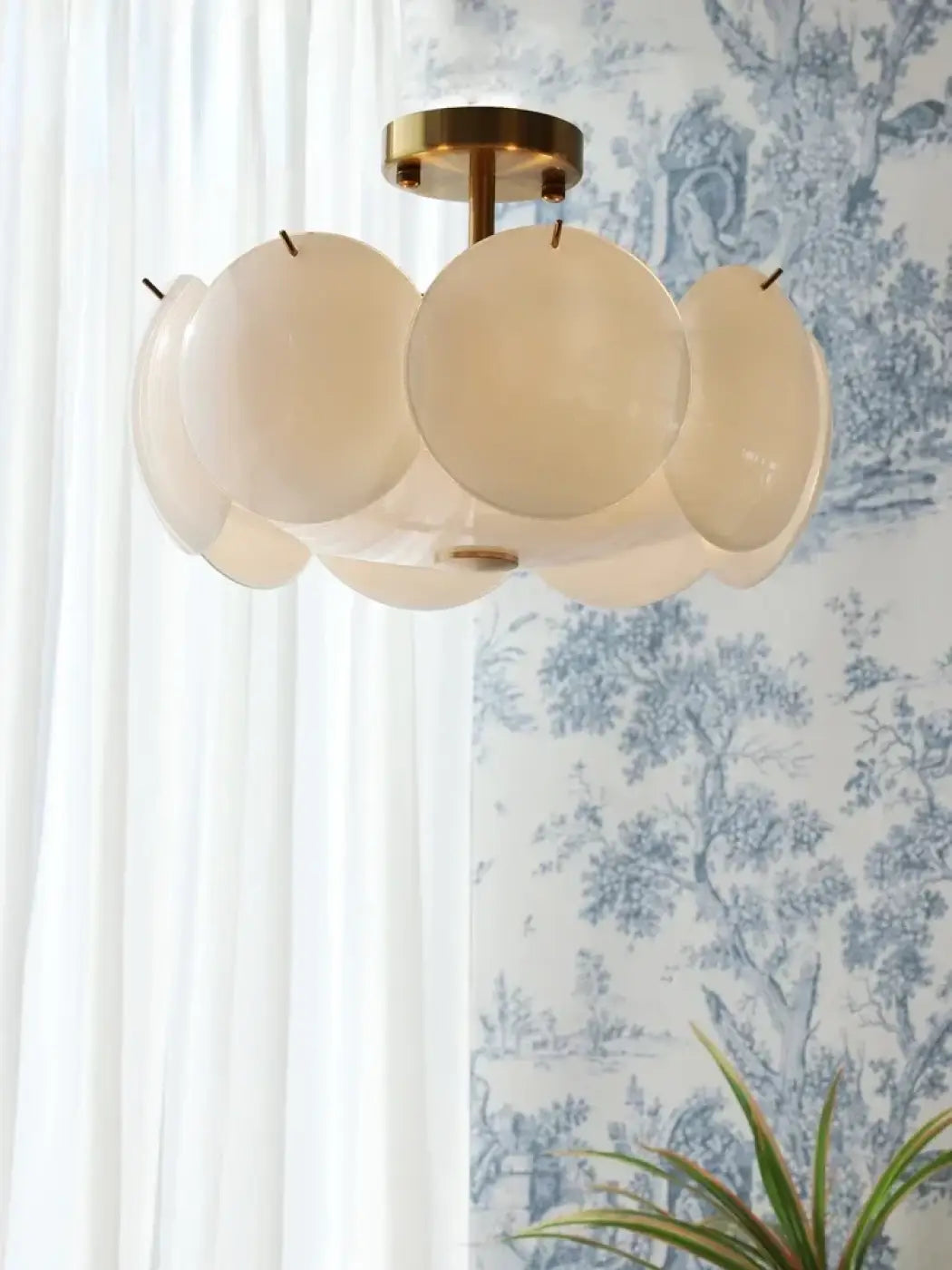 Suspension luminaire salon chambre disques verre design