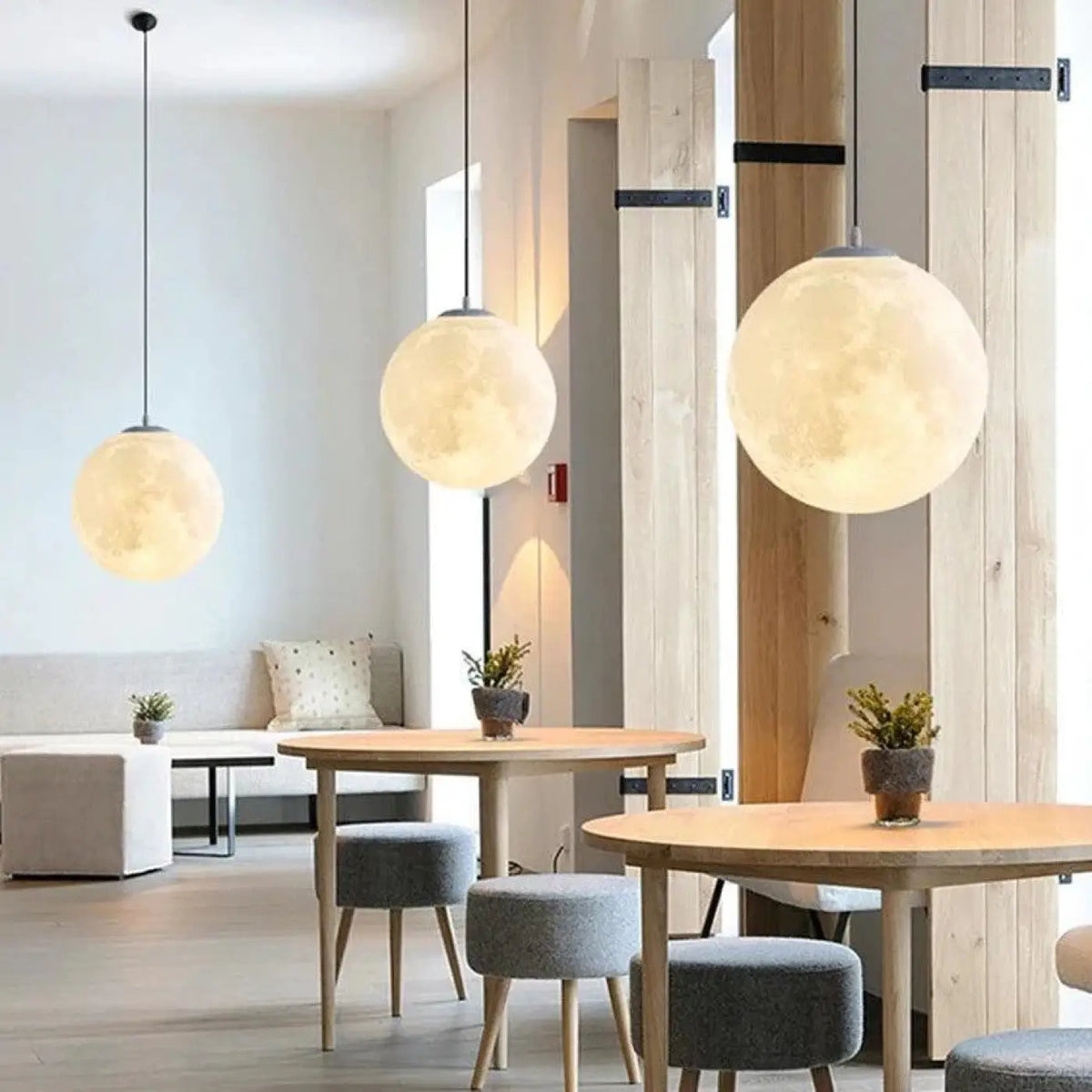 Suspension luminaire salon chambre lune design