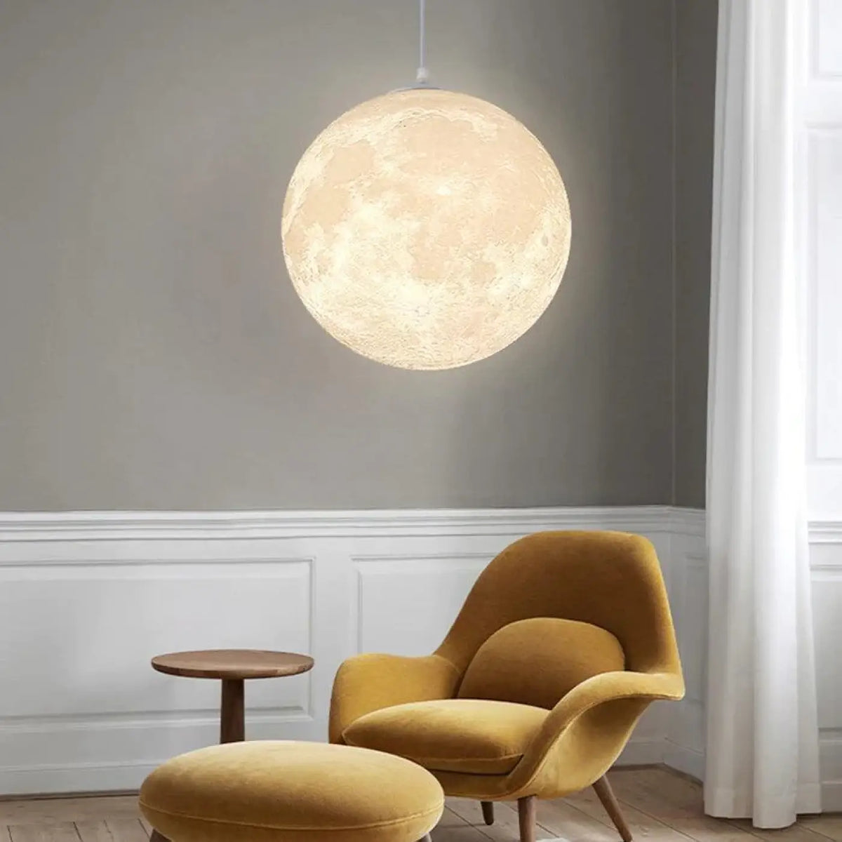 Suspension luminaire salon chambre lune design