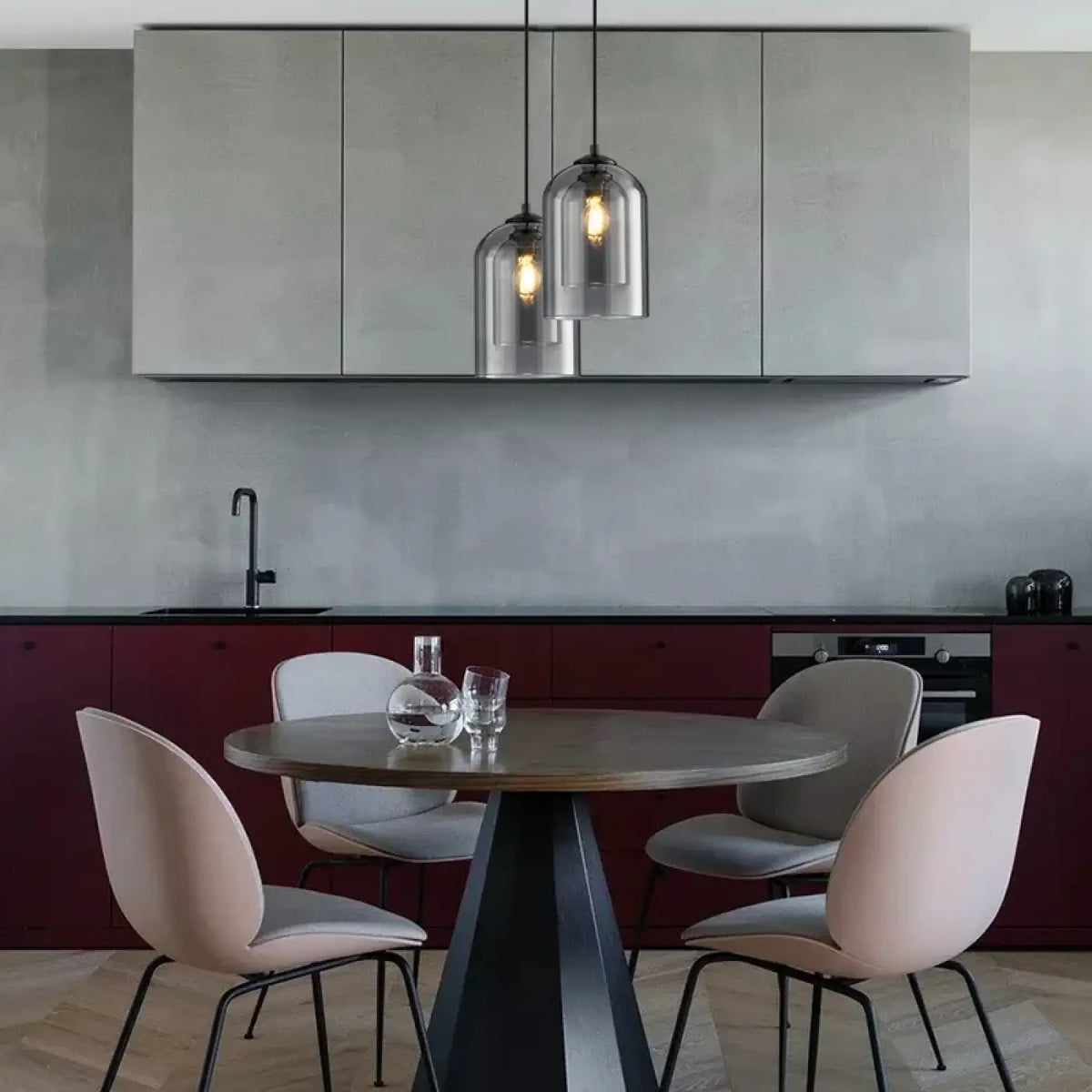 Suspension luminaire salon cuisine verre teinte design