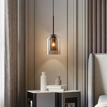 Suspension luminaire salon cuisine verre teinte design