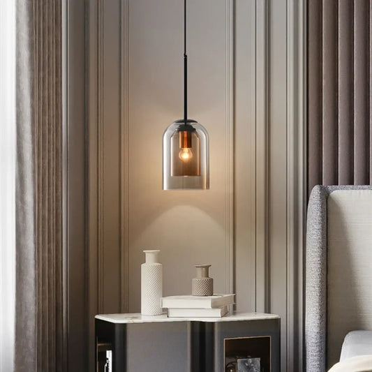 Suspension luminaire salon cuisine verre teinte design