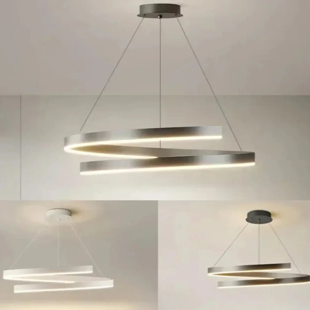 Suspension luminaire salon salle a manger anneaux design