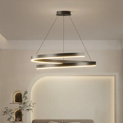 Suspension luminaire salon salle a manger anneaux design