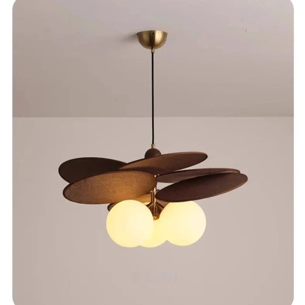 Suspension luminaire salon salle a manger bois moderne