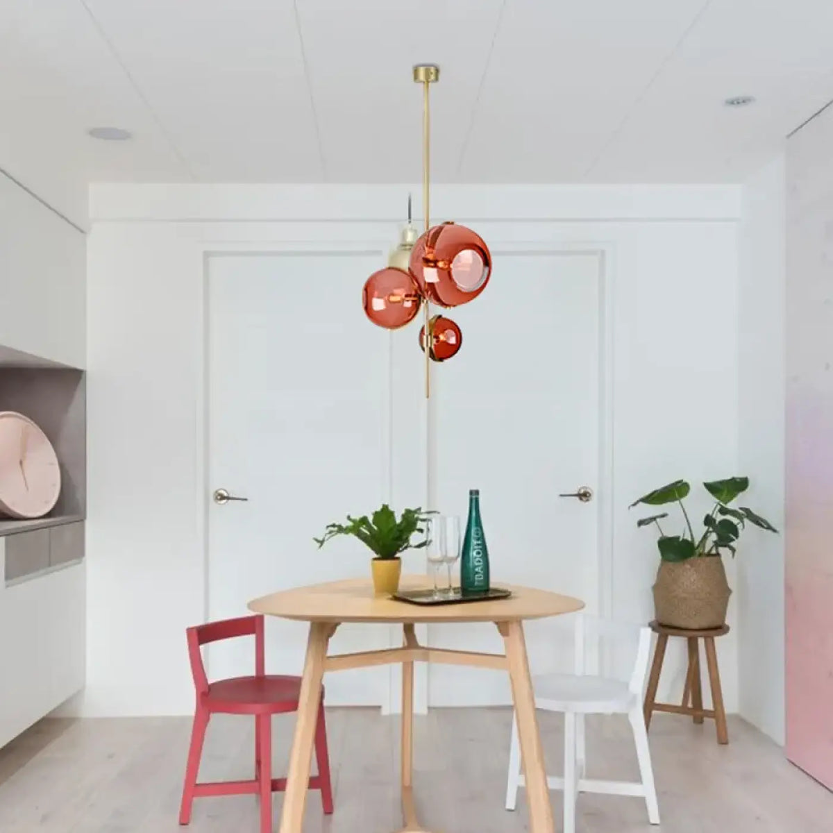 Suspension luminaire salon salle a manger boule verre design