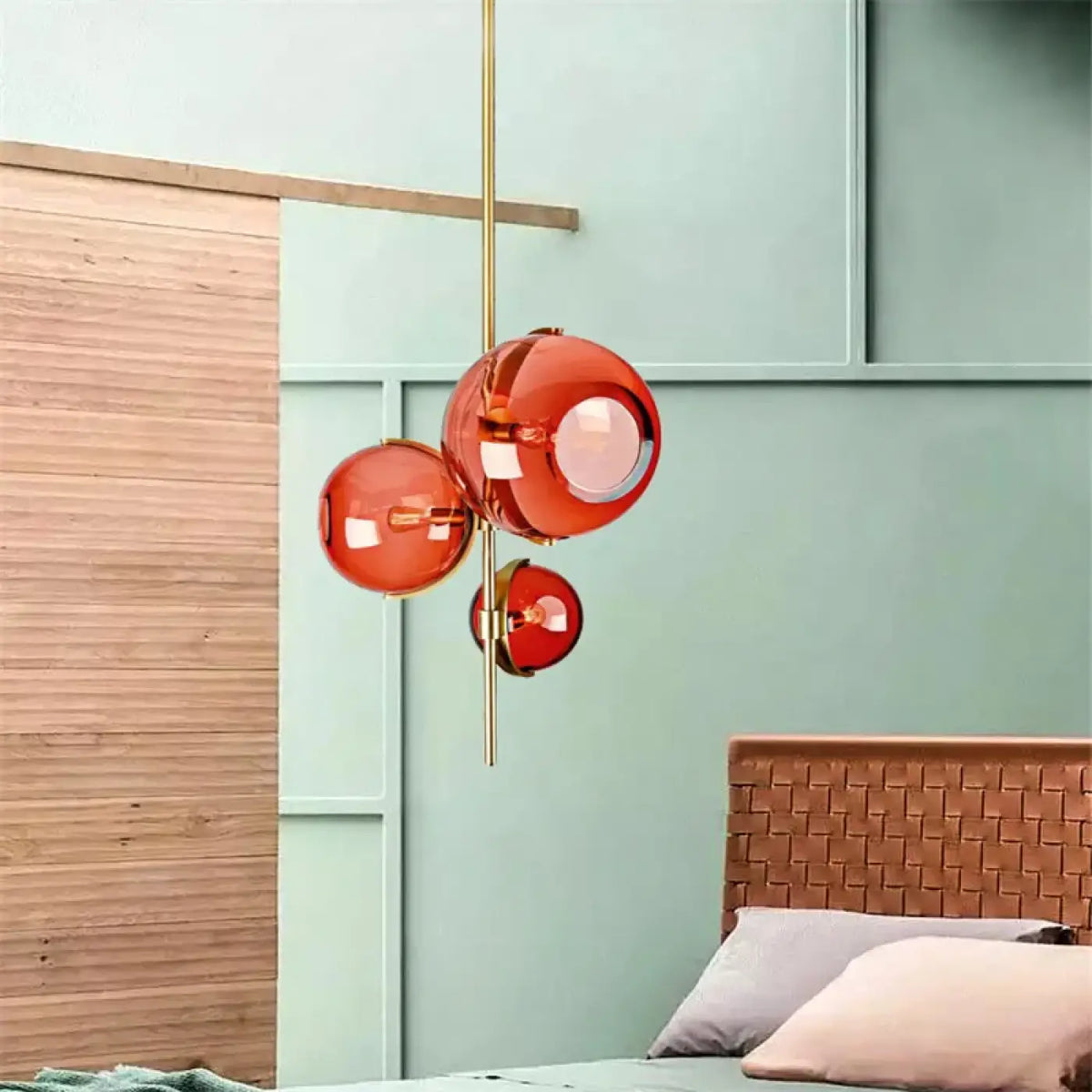 Suspension luminaire salon salle a manger boule verre design