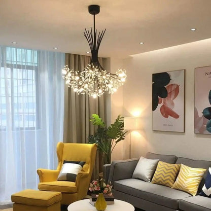 Suspension luminaire salon salle a manger bouquet cristal