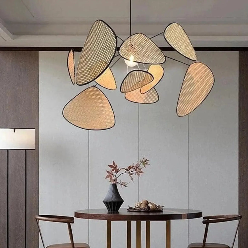 Suspension luminaire salon salle a manger cannage design