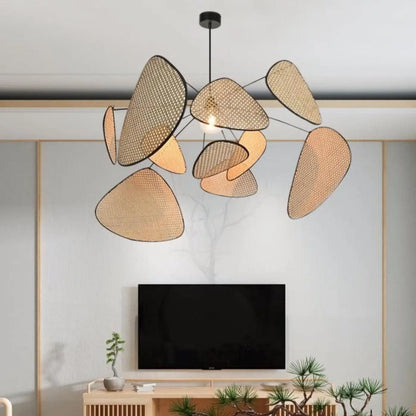 Suspension luminaire salon salle a manger cannage design