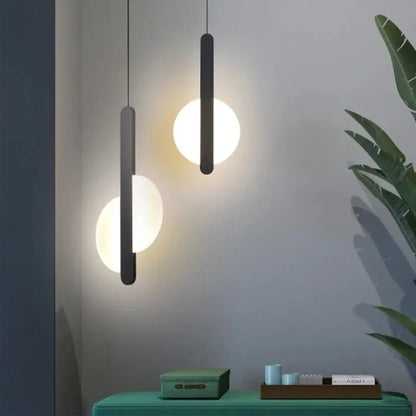 Suspension luminaire salon salle a manger cercle noir design