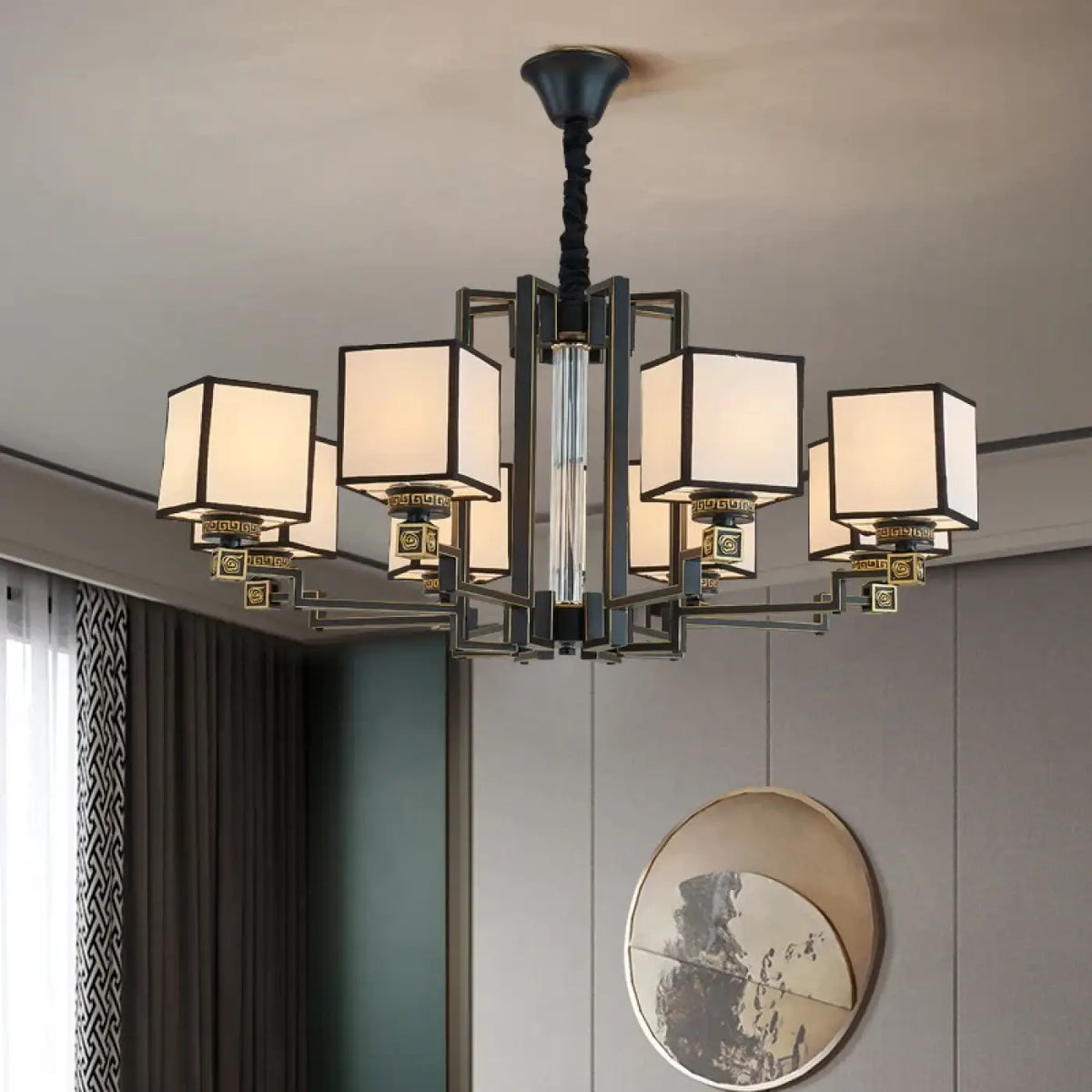 Suspension luminaire salon salle a manger cubes design
