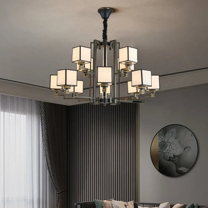 Suspension luminaire salon salle a manger cubes design