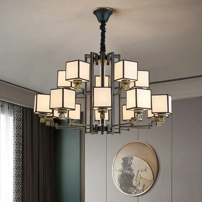 Suspension luminaire salon salle a manger cubes design