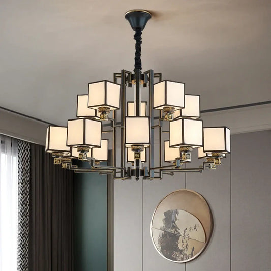 Suspension luminaire salon salle a manger cubes design