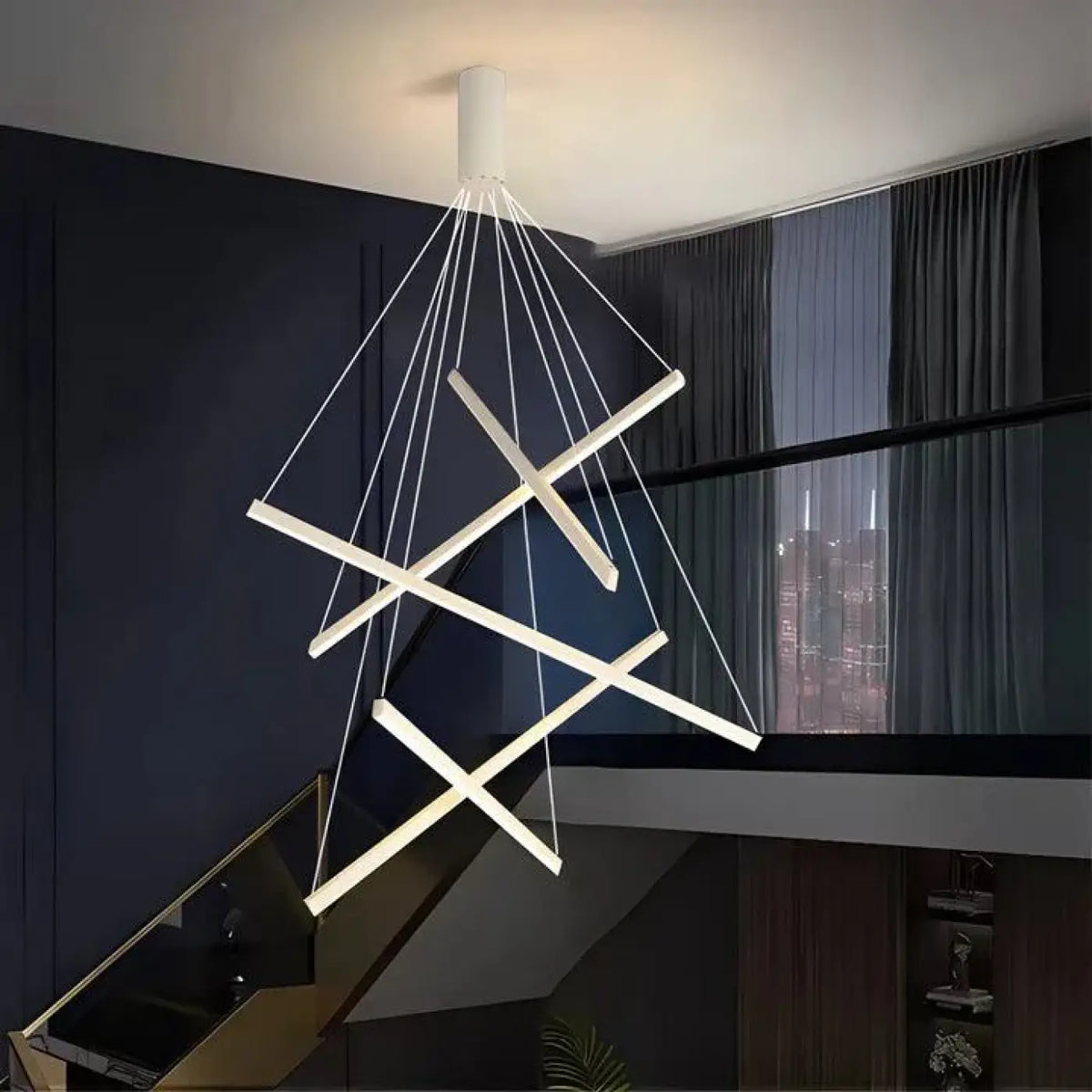Suspension luminaire salon salle a manger design geometrique