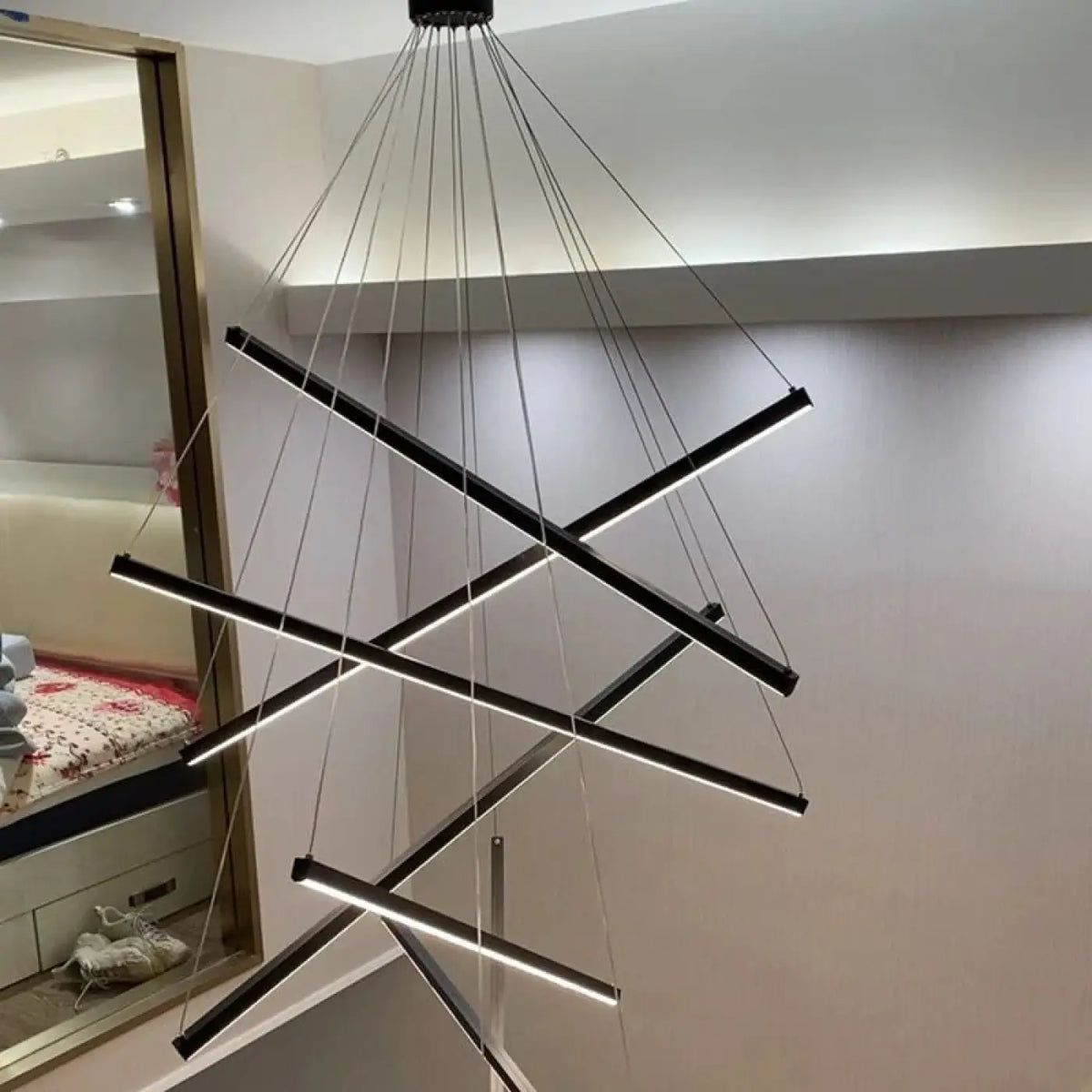 Suspension luminaire salon salle a manger design geometrique