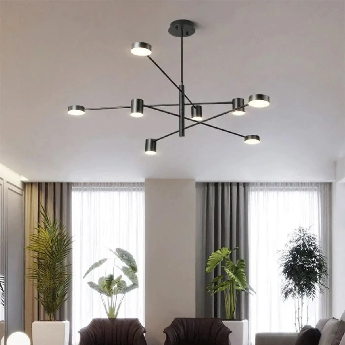 Suspension luminaire salon salle a manger design noir dore