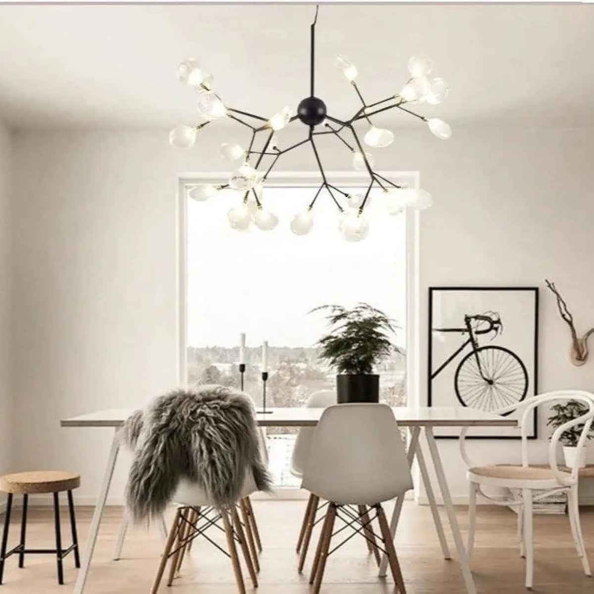 Suspension luminaire salon salle a manger design verre