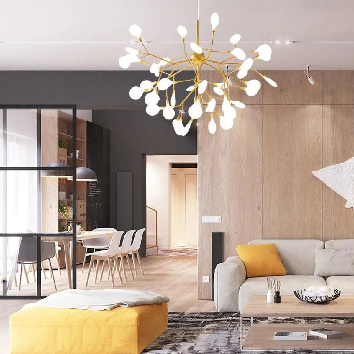 Suspension luminaire salon salle a manger design verre