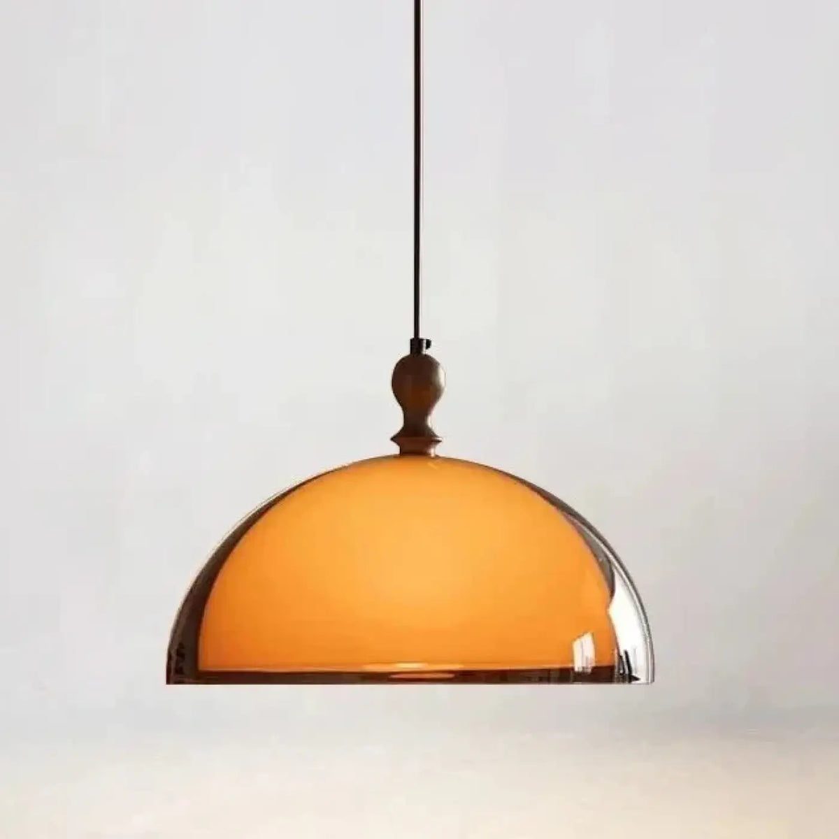 Suspension luminaire salon salle a manger dome orange retro