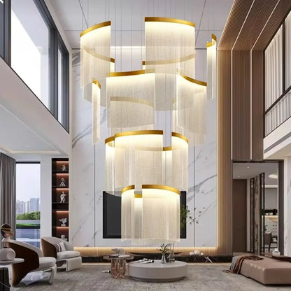 Suspension luminaire salon salle a manger doree design
