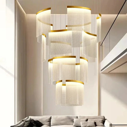 Suspension luminaire salon salle a manger doree design
