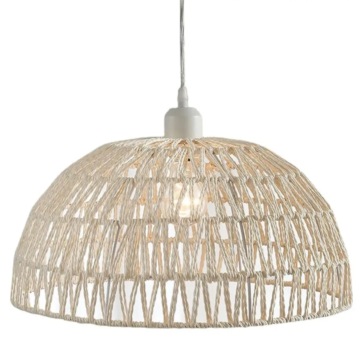 Suspension luminaire salon salle a manger fibre tressee