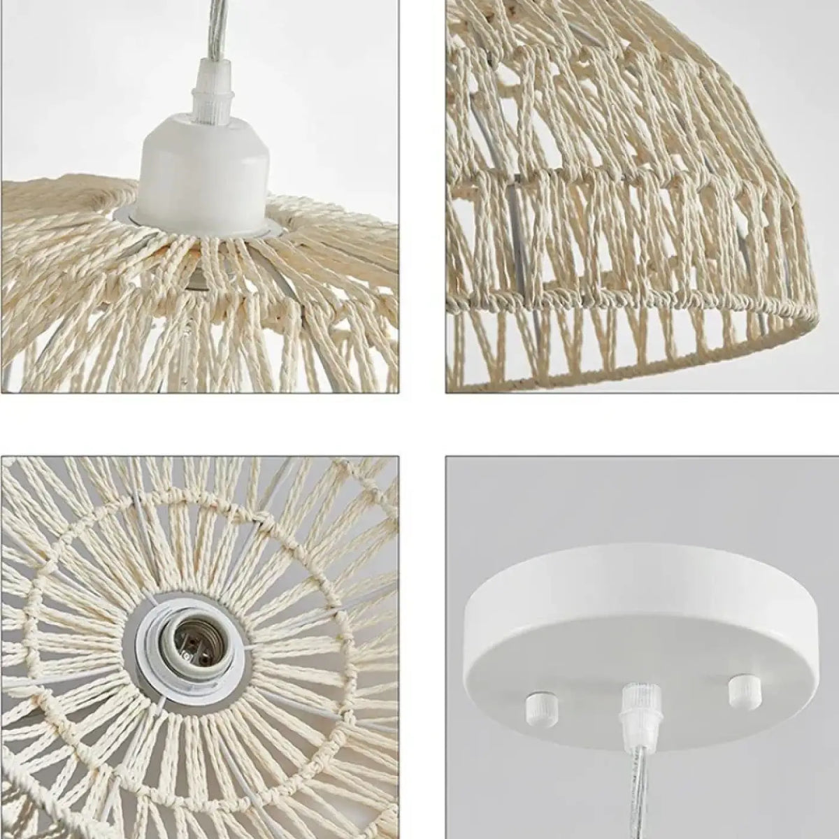 Suspension luminaire salon salle a manger fibre tressee