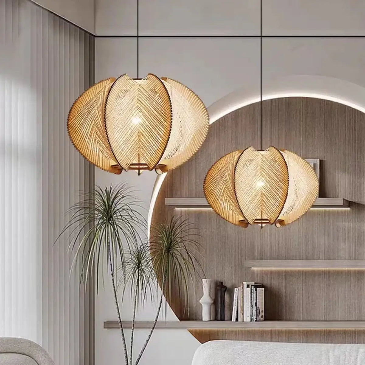 Suspension luminaire salon salle a manger fibres boheme
