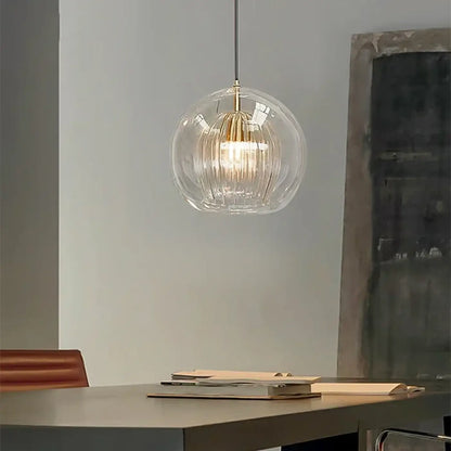 Suspension luminaire salon salle a manger globe verre